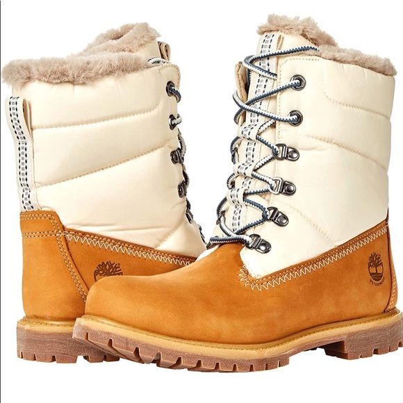 TIMBERLAND 6 INCH PREMIUM PUFFER WATERPROOF Boot WHEAT NUBUCK A2ER8 Women Size 9 - Picture 11 of 11